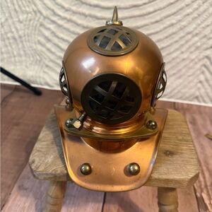 VINTAGE COPPER & BRASS REPLICA  DEEP SEA DIVING HELMET steampunk